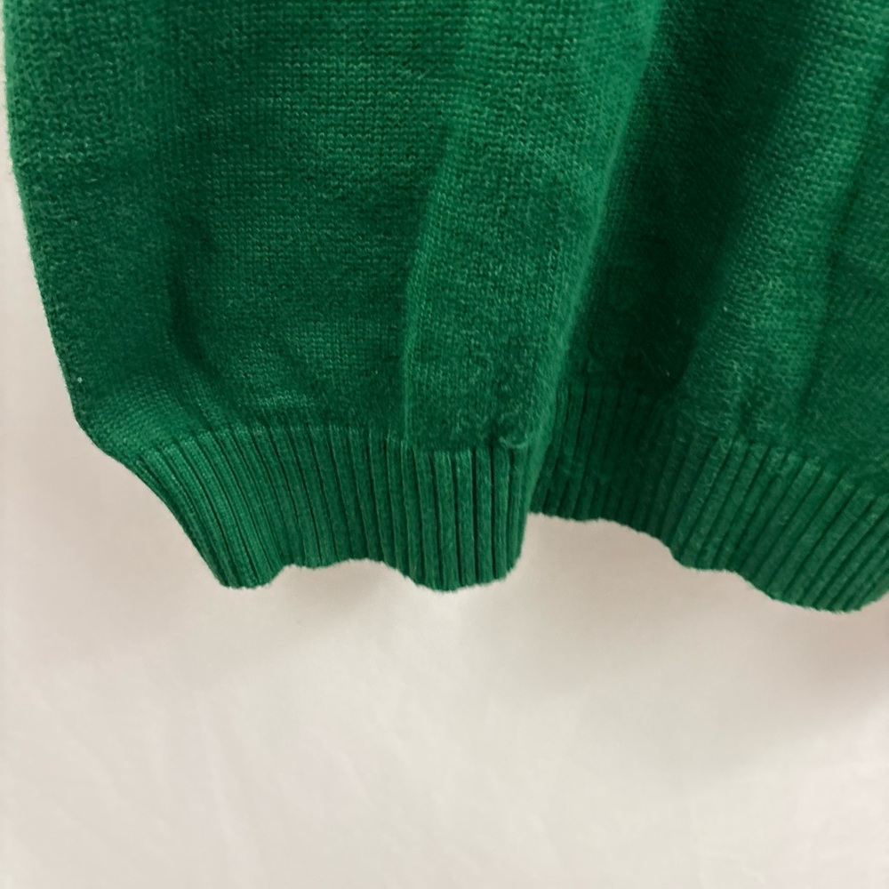 Polo Ralph Lauren Sweater Mens M Green 1/4 Zip Pullover Orange Pony Cotton - Picture 10 of 10